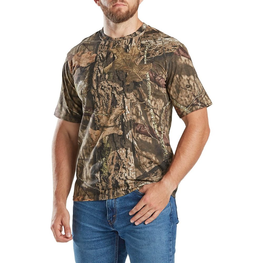 'MEG.OUTDOORS' HUNT-GEAR CREWNECK SHORT-SLEEVE T-SHIRT 'MOSSY-OAK COUNTY DNA'